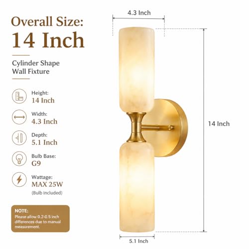 Alabaster Wall Sconces Set of 2