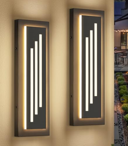 15.7'' LED Outdoor Wall Lights Modern Black Indoor Wall Sconce Lighting