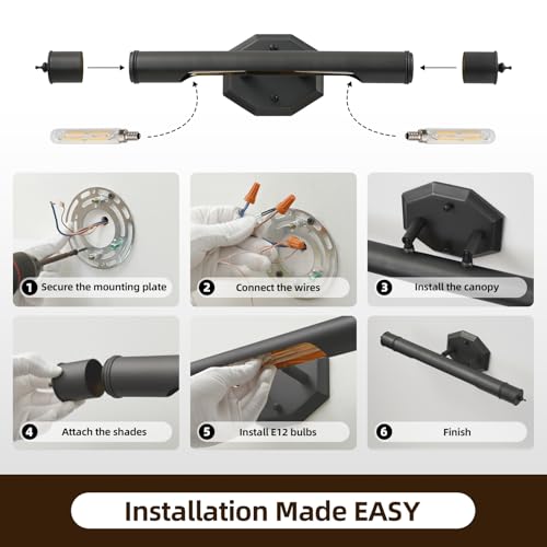 Black Vintage Picture Light Hardwired