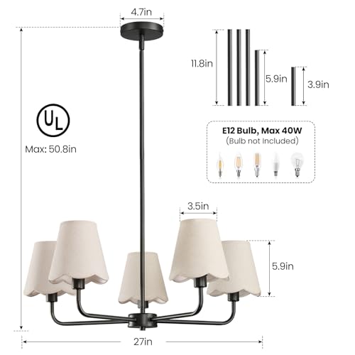 Black Chandelier for Dining Room