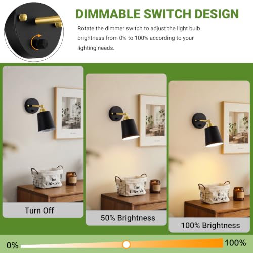 Dimmable Wall Sconces Set of 2
