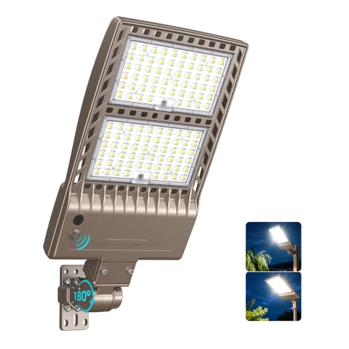 320W LED Parking Lot Light with Photocell Arm & Slip Fitter 2in1 Mount UL