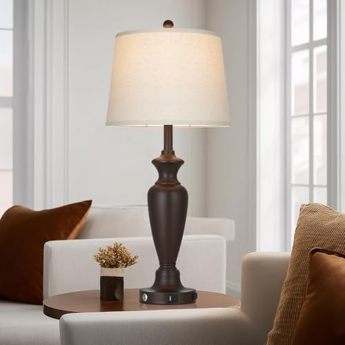 30" Tall Brown Table Lamp for Living Room