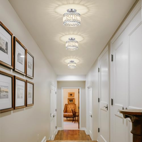Crystal Chrome Ceiling Light