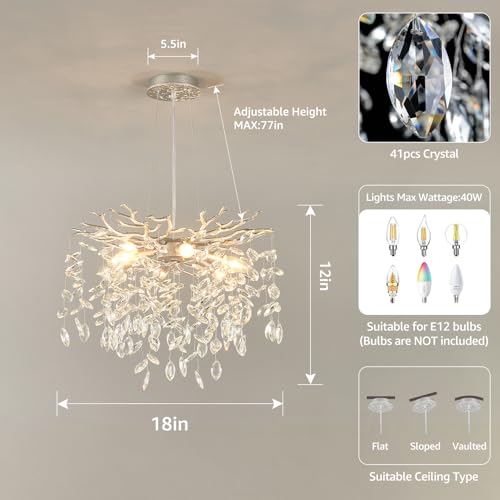 18" Modern Tree Branch Chandelier 6