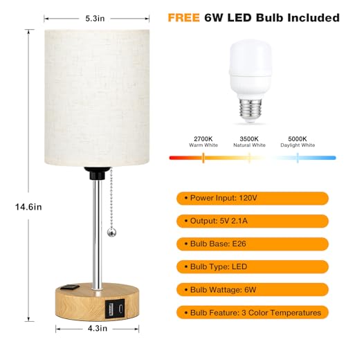 Small Bedside Table Lamp for Bedroom