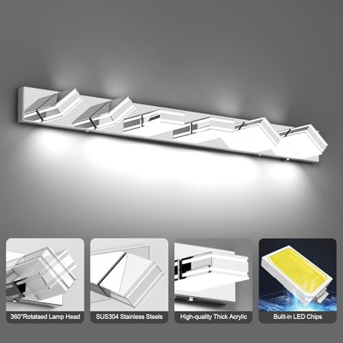 48inch Chrome Vanity Light for Bathroom with 5 Color Temperatures