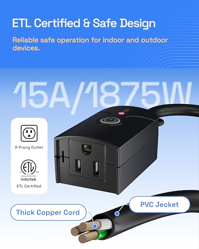 Remote Control Outlets Outdoor Waterproof Indoor Wireless Light Switch (3 Count)
