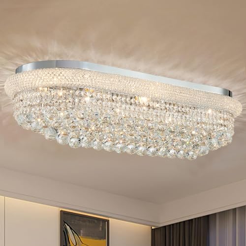 Modern Rectangle Ceiling Crystal Chandelier