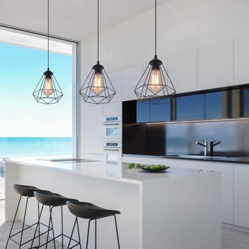 2 Pack Black Pendant Lights Kitchen Island