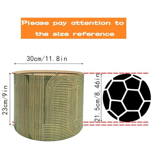 Rustic Bamboo Drum lamp Shade Art Deco Green Arch Pattern 11.8x9Inch