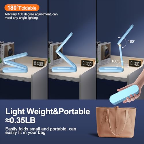 LED Desk Lamp for Office Home & Battery Operated Lamp Rechargeable Lamp Foldable & Portable Light