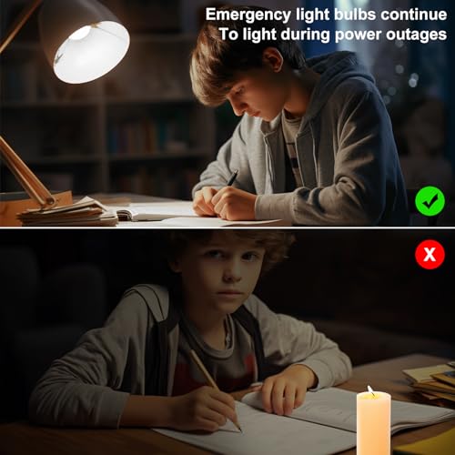 6 Pack Rechargeable Light Bulbs Led Battery Backup Bulb for Lamps (6 Count)