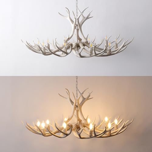 Eldora 10 Light Resin Antler Chandelier 49"