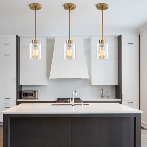 Modern Black Farmhouse Pendant Light with Glass Shade