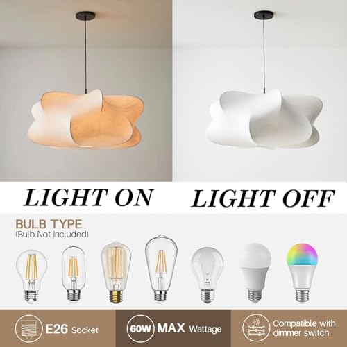 Janpanese Style White Fabric Pendant Light for Bedroom
