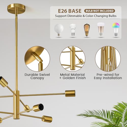 Modern Chandelier Sputnik Ceiling Light Fixture 8