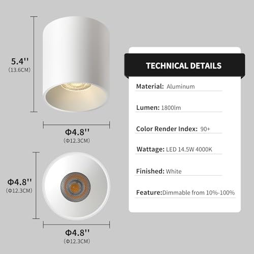 Modern LED Cylinder Ceiling Lights (3 Count)