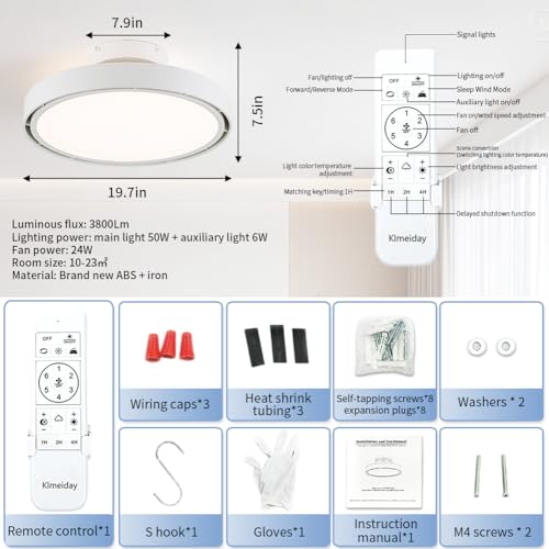 Bladeless Ceiling Fans with Lights and Remote