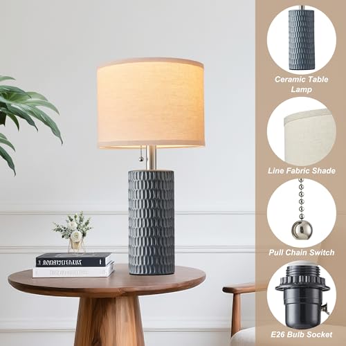 20.5" Modern Ceramic Table Lamps for Bedroom Set of 2 (2 Count)