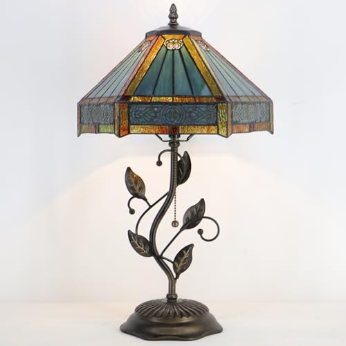 Tiffany Lamp Stained Glass Table Bedside Reading Light W12H19 inch