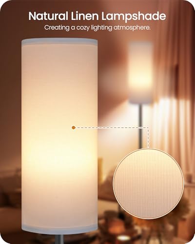 Set of 2 Dimmable Floor Lamps for Living Room with 2 Remotes and Foot Switch (2 Count)