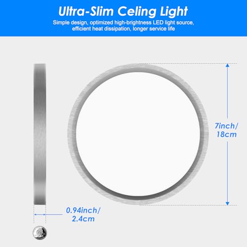 7 Inch Satin Round Lighting Brushed Nickel (2 Count)