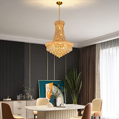 Gold Crystal Chandeliers for Dining Room
