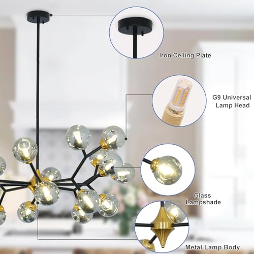 Glass Globe Sputnik Chandelier
