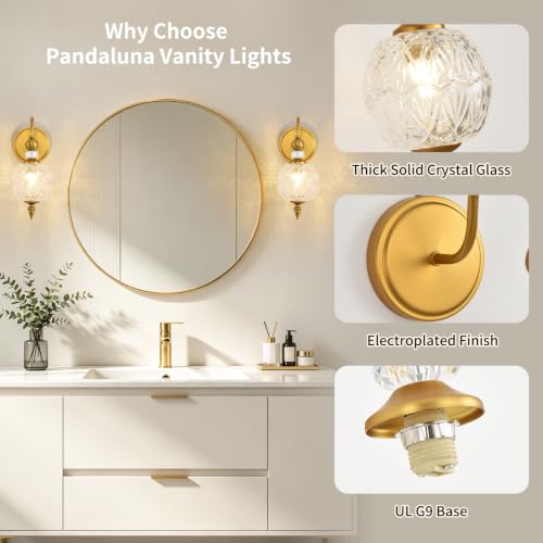 Vintage 1 Light Bathroom Vanity Light Wall Sconces (Antique Gold & Clear / 1-Light)