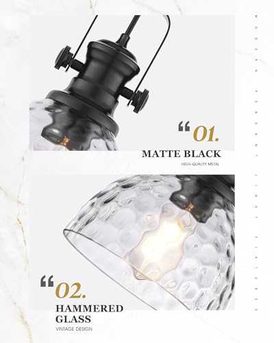2 Pack 7.5" Black Pendant Light Fixtures