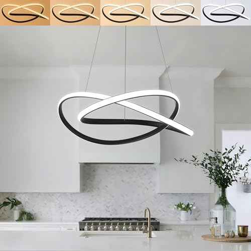 Modern LED Chandelier for Dining Room Pendant Light Fixture 40W | 5CCT/2700K-5000K,Dimmable,For Bedroom,Living Room,Dining Room,Kitchen,Kids Nursery,Home Office