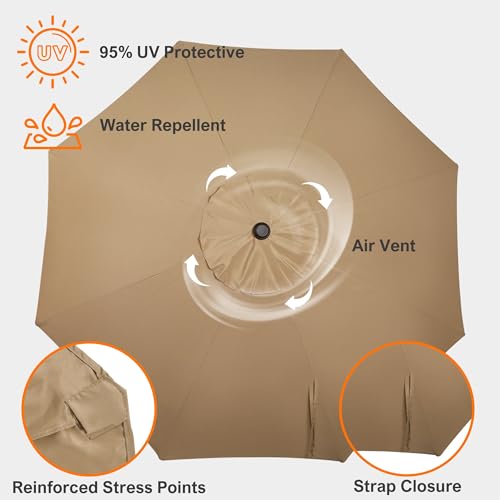 9ft Patio Umbrella Replacement Canopy