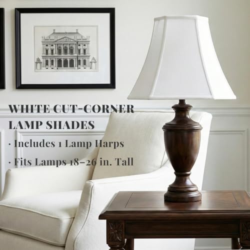 1 Pack White Square Cut Corner Lamp Shade