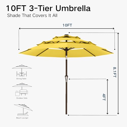 10ft 3 Tier Patio Umbrella