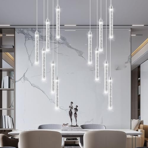 Modern Crystal Pendant Lights for Kitchen Island Mini Chandelier LED Dimmable Ceiling Handing Lighting for Dining Room Corridor 2700K 6000K