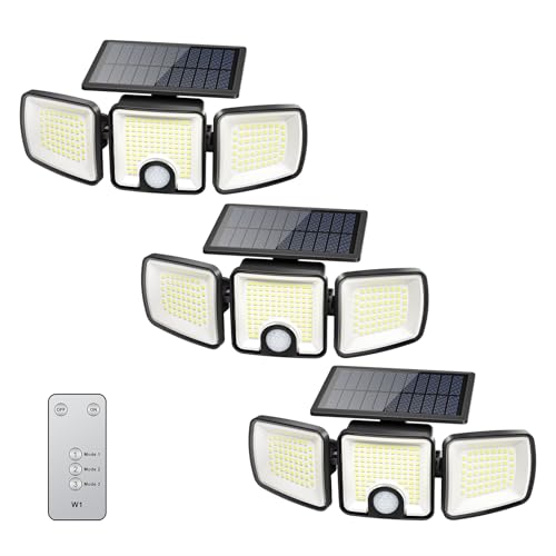 3 Pack Solar Flood Outdoor Lights with Motion Sensor 3 Modes