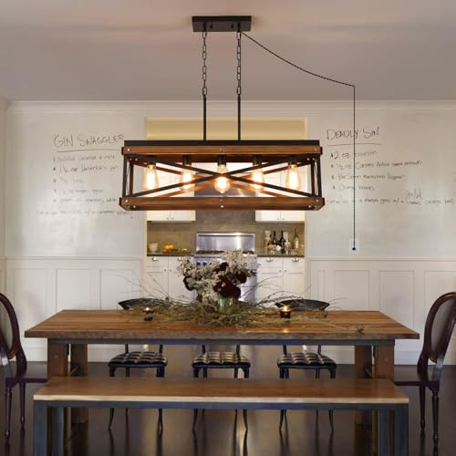 Rustic Farmhouse Plug in Kitchen Island Lighting