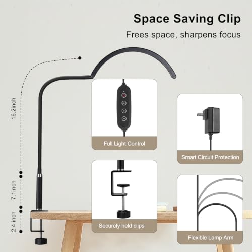 Professional Half Moon LED Desk Light for Nail Techs & Artists