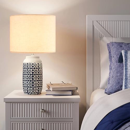 Oatmeal linen Textured Lamp Shades Set of 2 Large Drum Lamp Shade 16``Top x 16``Bottom x 12``High (2 Count)