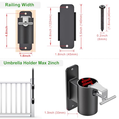 Deck Railing Umbrella Holder (2 Count)