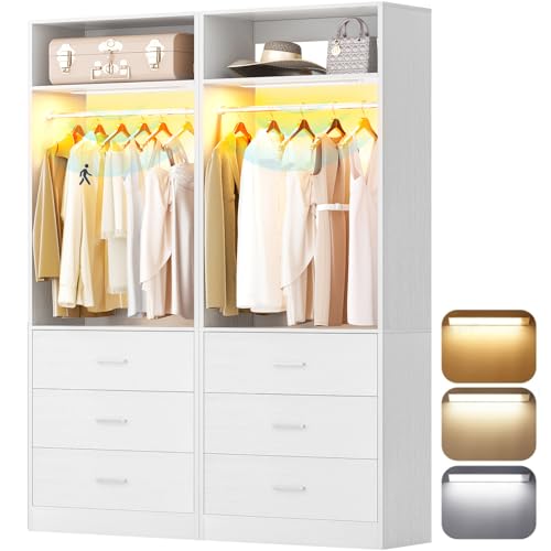 Freestanding Closet Systems with 2 Motion Sensor LED Lights
