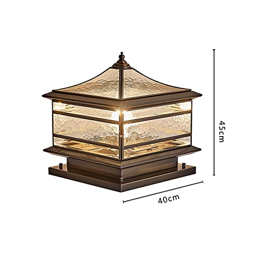 Vintage Copper Outdoor Pillar Light for Patio Garden Fence