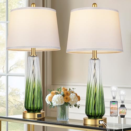 Modern Glass Table Lamps Set of 2 (2 Count)