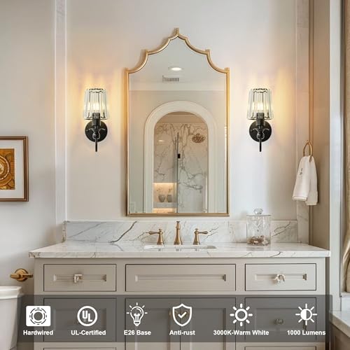 Hardwired Crystal Wall Sconces Set of 2 (2 Count)