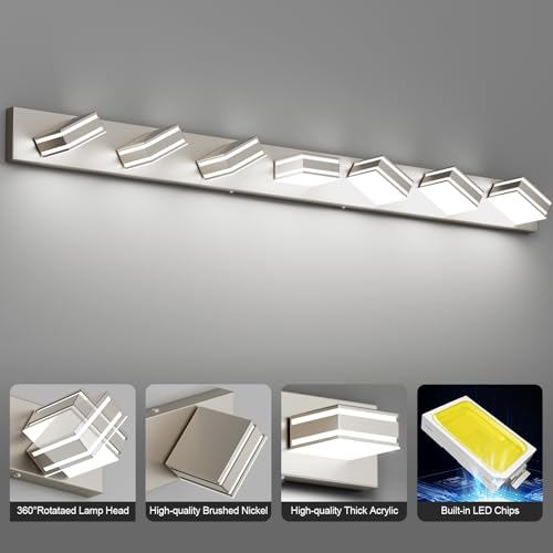 55inch Brushed Nickel Vanity Light for Bathroom 7