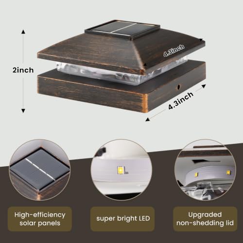 Solar Post Cap Lights Outdoor 8pack (8 Count)
