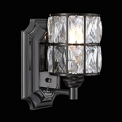 Crystal Wall Sconce Black Dry&Wet Dual Use 1 Light 2 Pack UL Certified (2 Count)