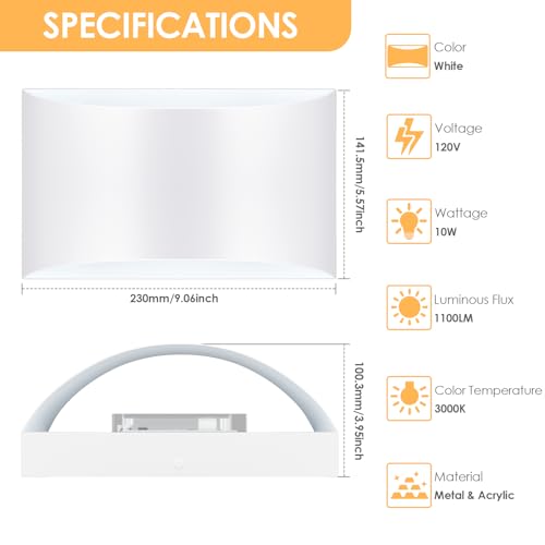 Modern LED Wall Sconces Set of 2 (2 Count)