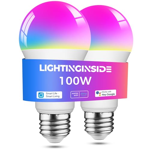Smart Bulbs 100W Work with Alexa (2 Count)